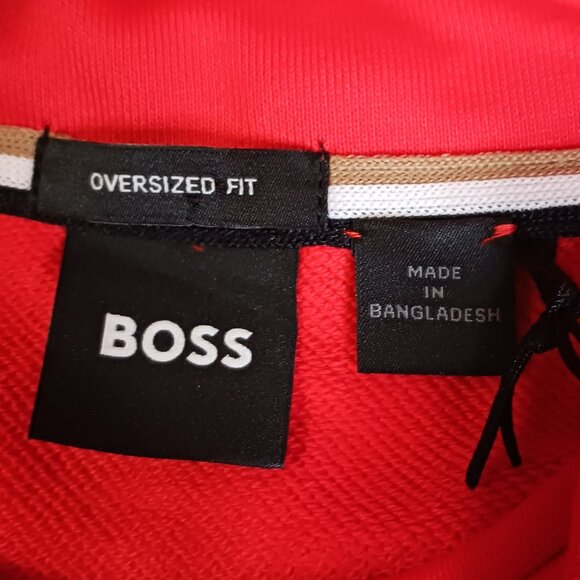 BOSS Cotton Terry Hoodie Orange Men's Plus size 3XL - Picture 6 of 12